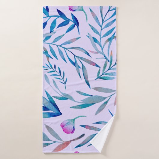 Watercolor seamless pattern. Botanical ornament. L (Serviette de bain)