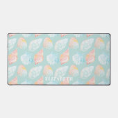 Watercolor Seashell Nom du bureau Mat (Recto)