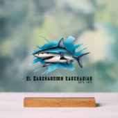 Watercolor Series: Shark Acryl Bord (Neutraal)