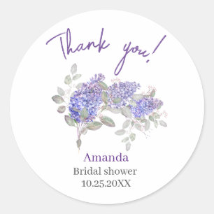 Watercolor Seringbloem Bruidsfeest bedankt C Ronde Sticker
