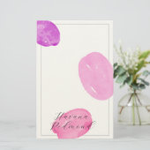 Watercolor shapes pink frame Stationery Briefpapier (Staand voorkant)