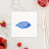Watercolor shell, cocktail napkin servet (Insitu)