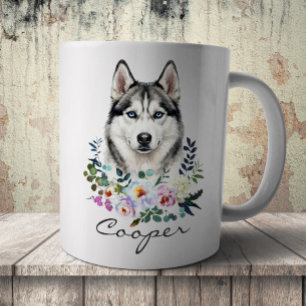 Watercolor Siberische Husky Koffiemok