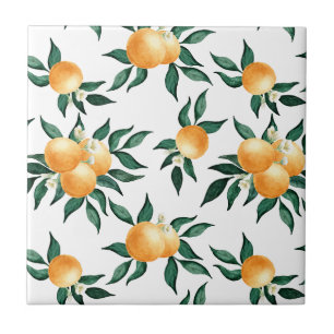 Watercolor Sinaasappel Citrus Zonnig Botanisch Tegeltje