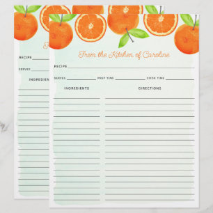 Watercolor Sinaasappels Dubbel Recept Binder Inlay