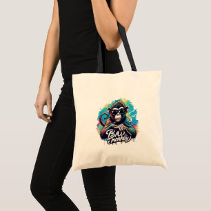 Watercolor Slechte Aap Boodschappentas Tote Bag