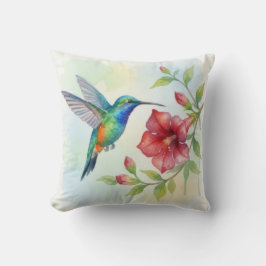 Watercolor Small Hummingbird Kussen