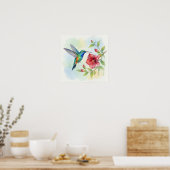 Watercolor Small Hummingbird Poster (Keuken)