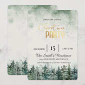 Watercolor Sneeuw Dennenbos Kaart (Voorkant / Achterkant)