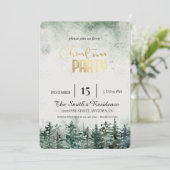 Watercolor Sneeuw Dennenbos Kaart (Staand voorkant)