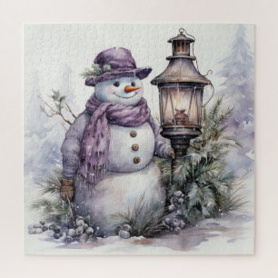 Watercolor Sneeuwpop Puzzel