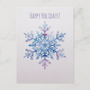 Watercolor sneeuwvlok Kerstkaart Feestdagenkaart