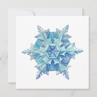Watercolor Sneeuwvlok Platte Kerstkaart