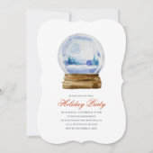 Watercolor Snowglobe Fête Invitation (Devant)
