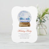Watercolor Snowglobe Fête Invitation (Debout devant)