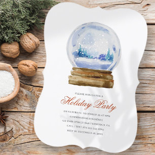Watercolor Snowglobe Fête Invitation