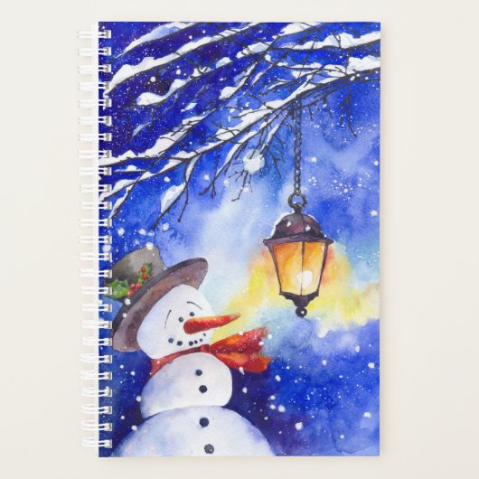 Watercolor snowman Merry Christmas (Devant)