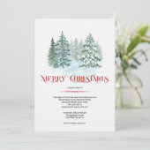 Watercolor Snowy Pine Trees  Kaart (Staand voorkant)