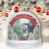 Watercolor Snowy Trees With Black Plaid