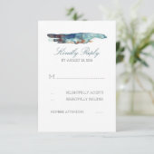 Watercolor Splash Retro Beach Wedding Cartes RSVP (Debout devant)