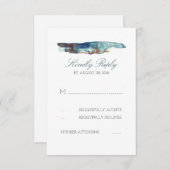 Watercolor Splash Retro Beach Wedding Cartes RSVP (Devant / Derrière)