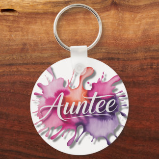 Watercolor Splash with Auntee typography  Sleutelhanger