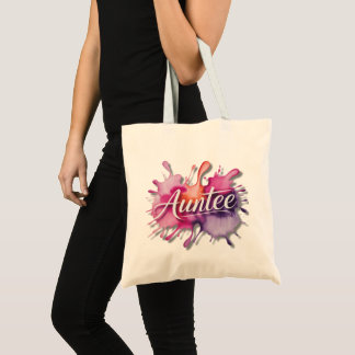 Watercolor Splash with Auntee typography  Tote Bag