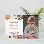 Watercolor Sports Anniversaire Invitation avec pho (Debout devant)