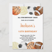 Watercolor Sports Invitations Anniversaire (Devant)