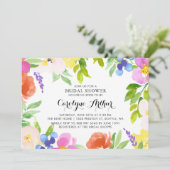 Watercolor Spring Blooms Invitation de douche nupt (Debout devant)