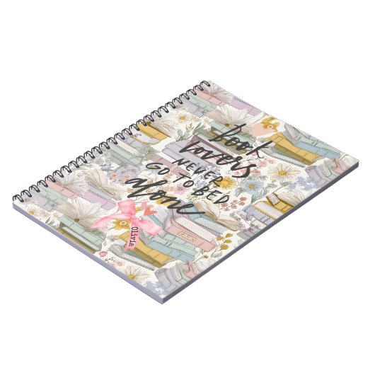 Watercolor Spring Bookish Notitieboek (Linkerzijde)