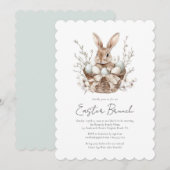 Watercolor Spring Bunny Pâques Brunch Invitation (Devant / Derrière)