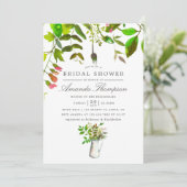 Watercolor Spring Foliage Invitation de la douche (Debout devant)