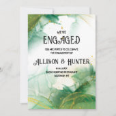 Watercolor Spring Green Fiançailles Invitation (Devant)