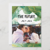 Watercolor Spring Green Fiançailles Invitation (Dos)