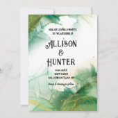 Watercolor Spring Green Wedding Invitations (Devant)