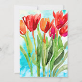 Watercolor Spring Tulips Invitation de Pâques (Dos)