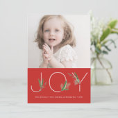 Watercolor Springs Red Christmas Joy Carte photo (Debout devant)