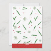 Watercolor Springs Red Christmas Joy Carte photo (Dos)