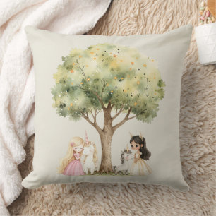 Watercolor Sprookjesprinses Fantasie Kussen