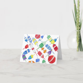 Watercolor, stationary Buoys Bedankkaart
