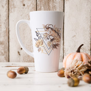 Watercolor Steenbok Astrologie Zodiac Monogram Latte Mok