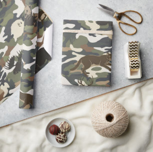 Watercolor stijl camouflage met dieren cadeaupapier