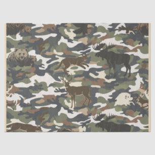 Watercolor stijl camouflage met dieren tissuepapier