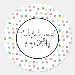 Watercolor Stippen Handgeschilderd Kleurrijk Patro Ronde Sticker