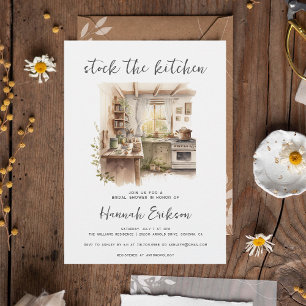 Watercolor Stock De Keuken Bruidsdiner Kaart