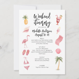 Watercolor Strand Verjaardag Weekend Reisplan Kaart