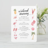 Watercolor Strand Verjaardags Weekend Reisplan Kaart (Staand voorkant)