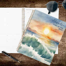 Watercolor strand zonsondergang  planner