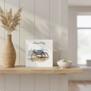 Watercolor Strandkrab, op maat Kaart